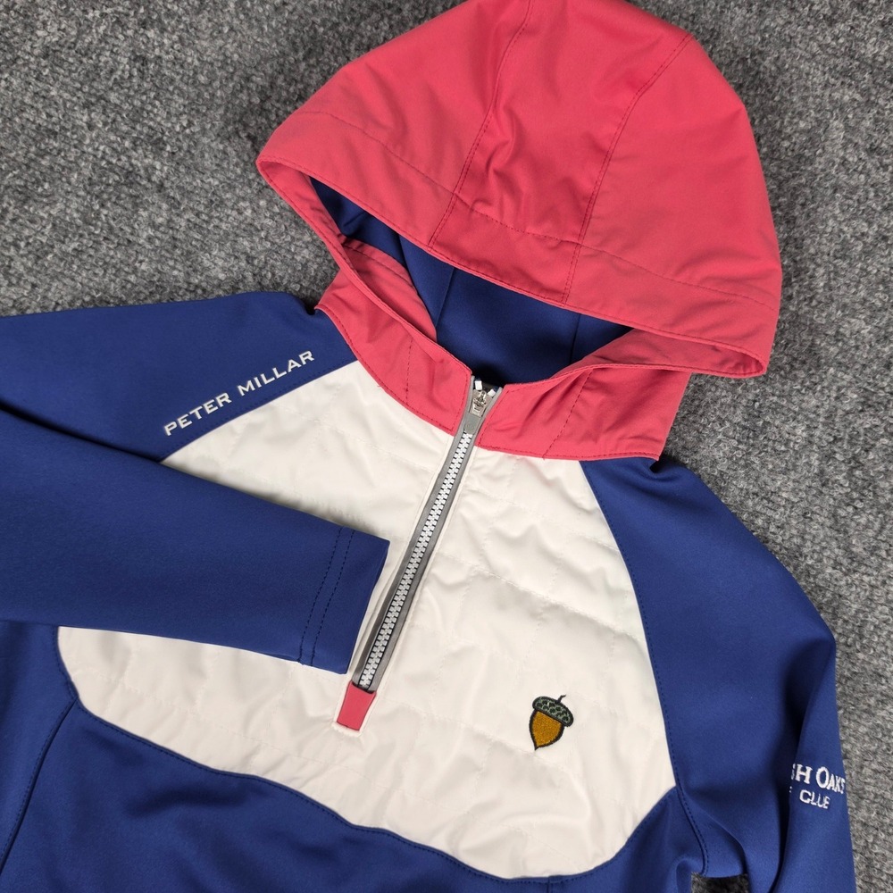 Peter Millar Hyperlight Weld Hoodie Kids XS 5-6 Colorblock Golf w/Logo